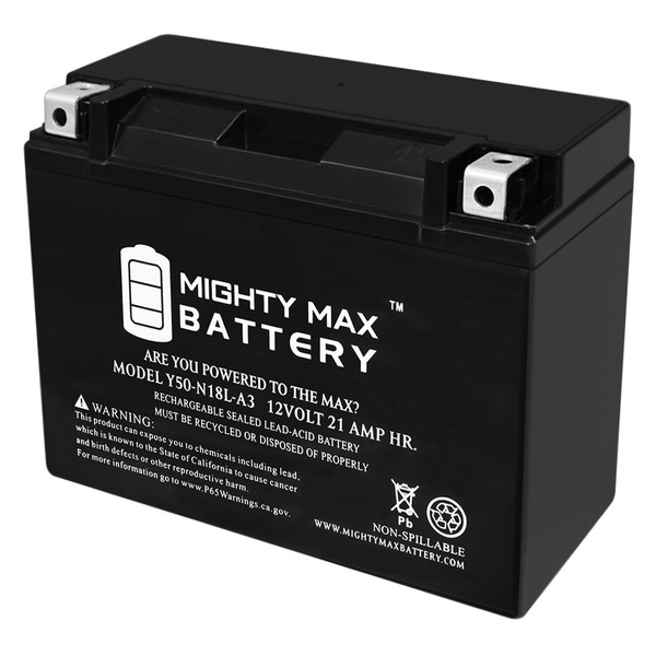 Mighty Max Battery Y50-N18L-A3 Motorcycle Battery for YAMAHA XV920 Virago 920CC 1982 Y50-N18L-A3176